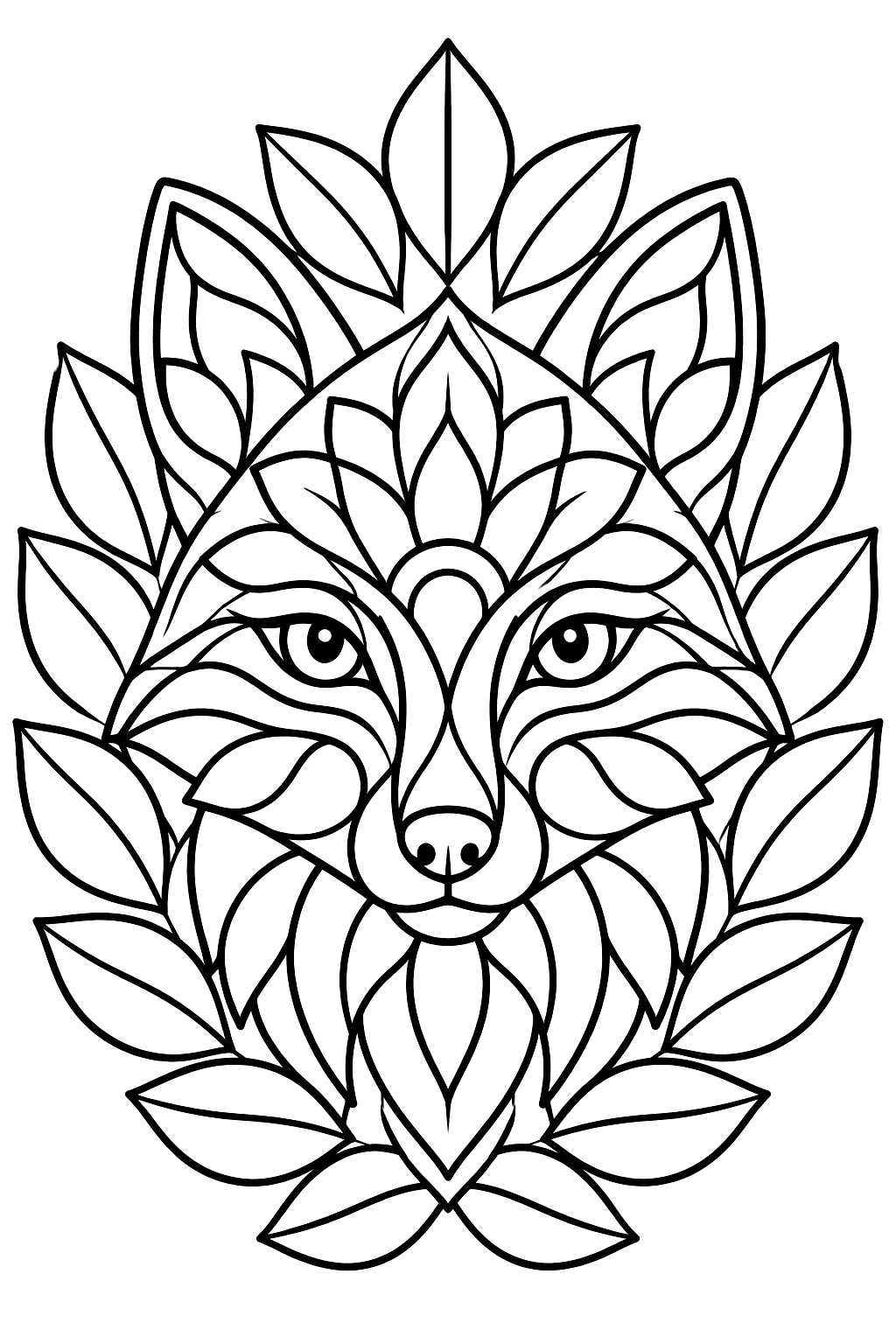 Mandala Fox coloring page
