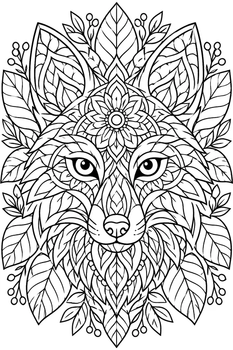 Mandala Fox coloring page