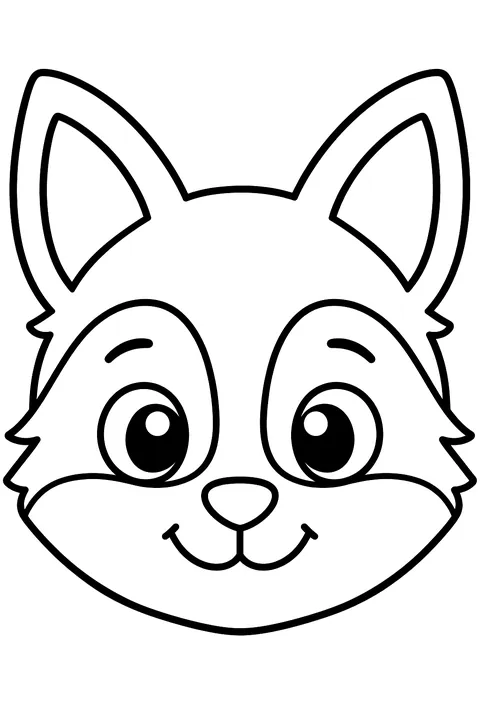 Friendly Fox Face coloring page