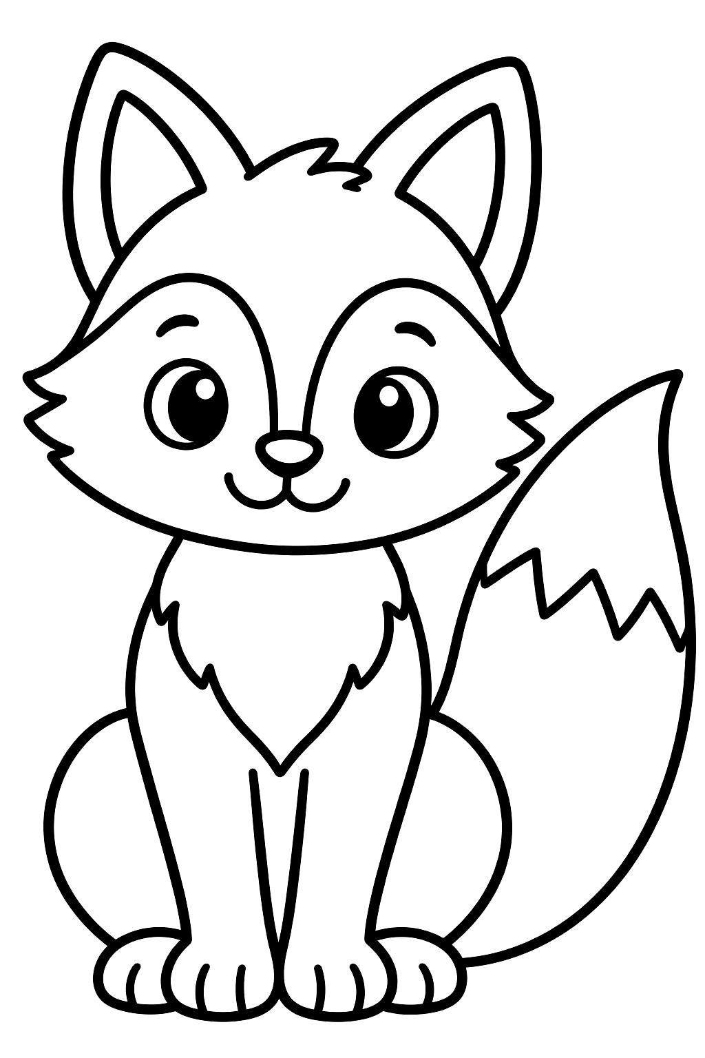 Sitting Fox coloring page