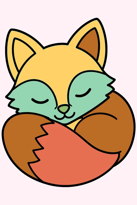 Sleepy Fox coloring page