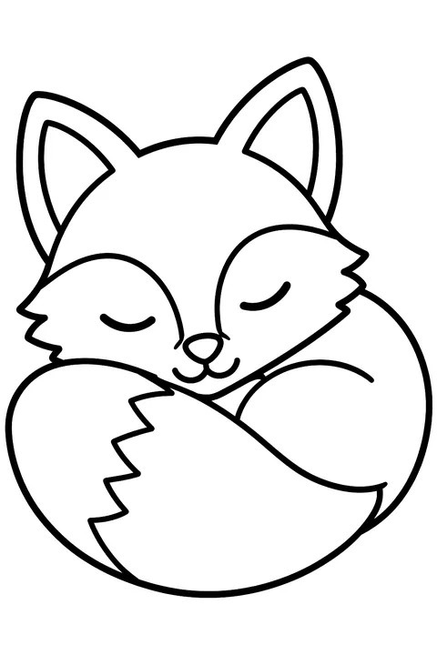 Sleepy Fox coloring page