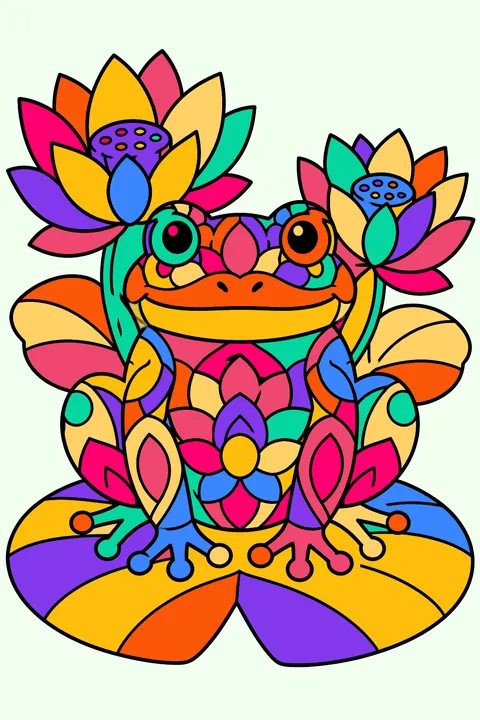 Mandala Frog coloring page