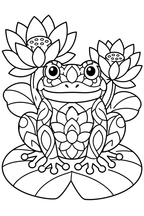 Mandala Frog coloring page