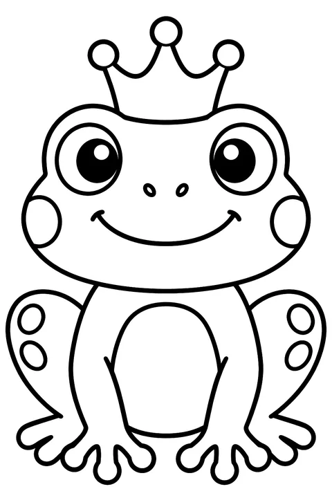 Frog With a Crown coloring page