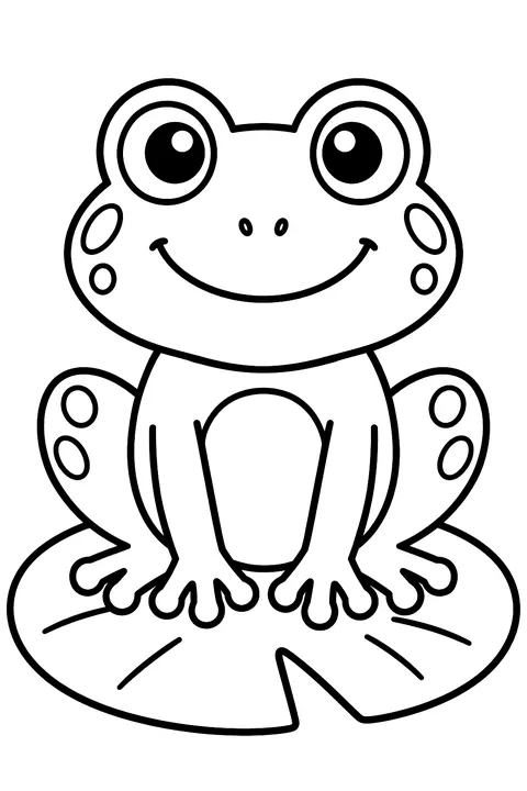 Frog on a Lily Pad coloring page