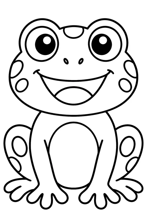 Happy Frog Face coloring page