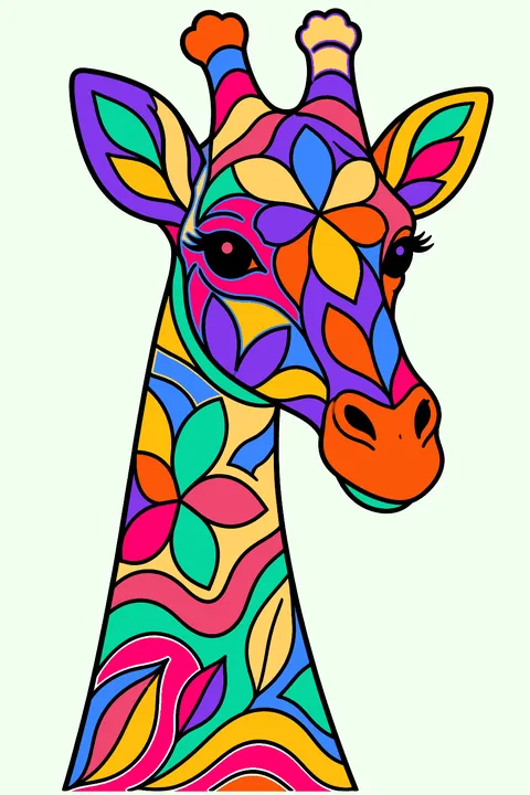 Patterned Giraffe coloring page