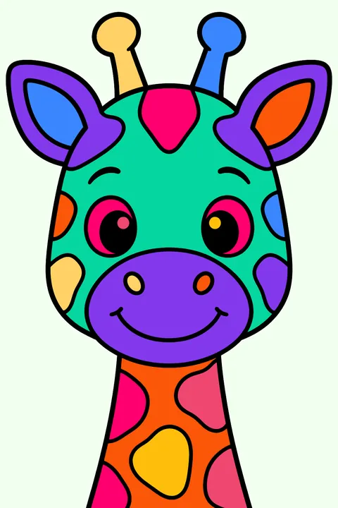 Giraffe Face coloring page