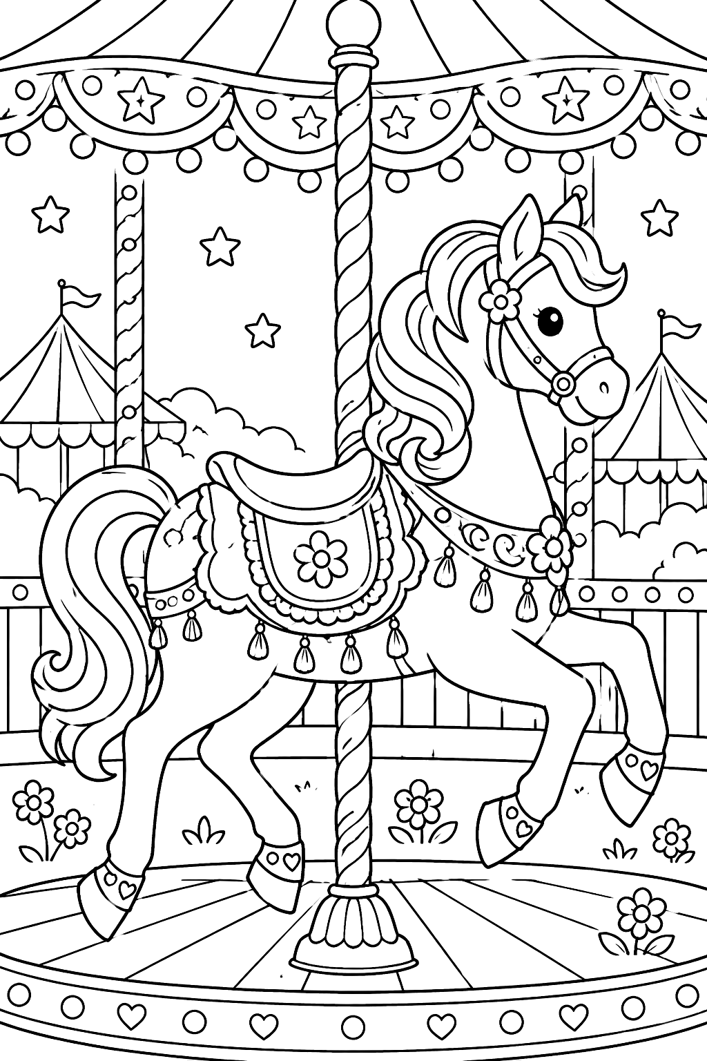 Carousel Horse coloring page