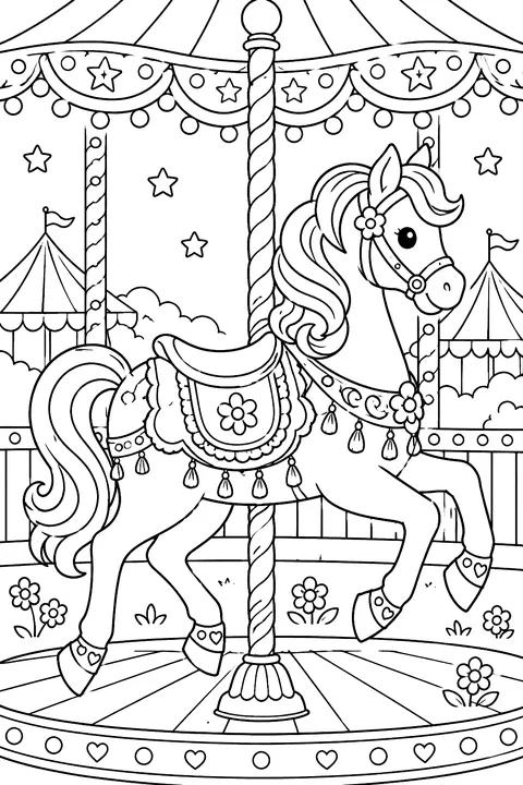 Carousel Horse coloring page