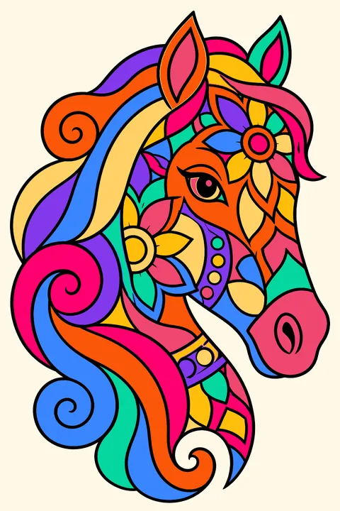 Mandala Horse coloring page