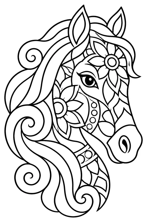 Mandala Horse coloring page