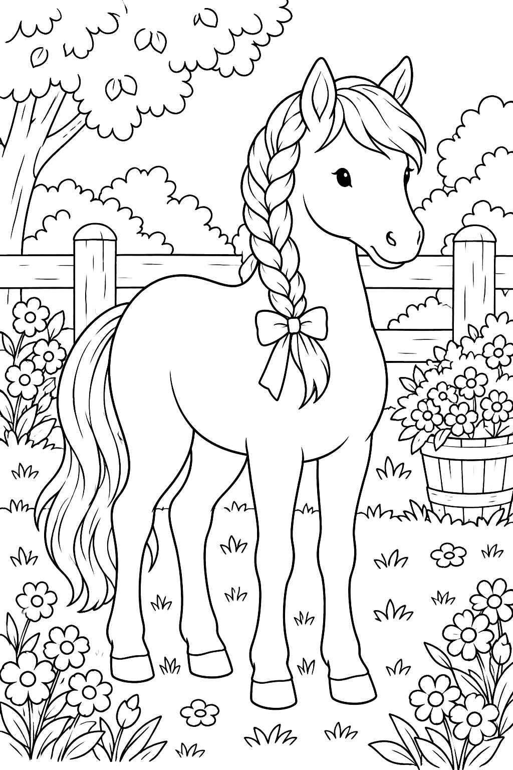 Pony With a Braided Mane coloring page