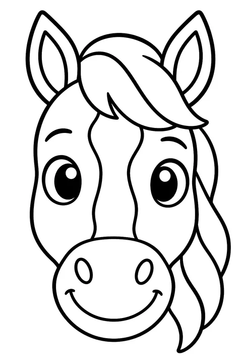 Friendly Horse Head coloring page