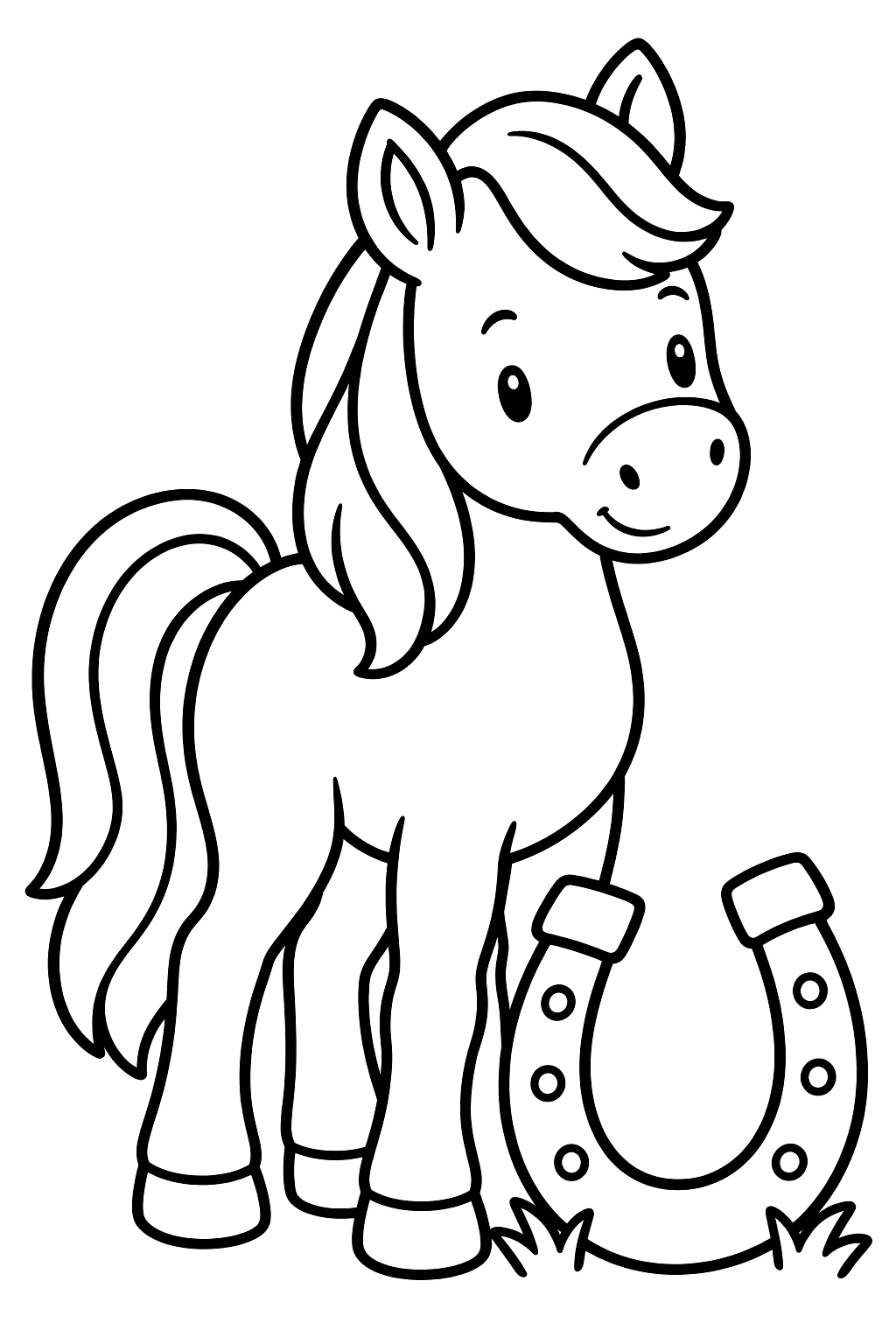 Pony With a Horseshoe coloring page