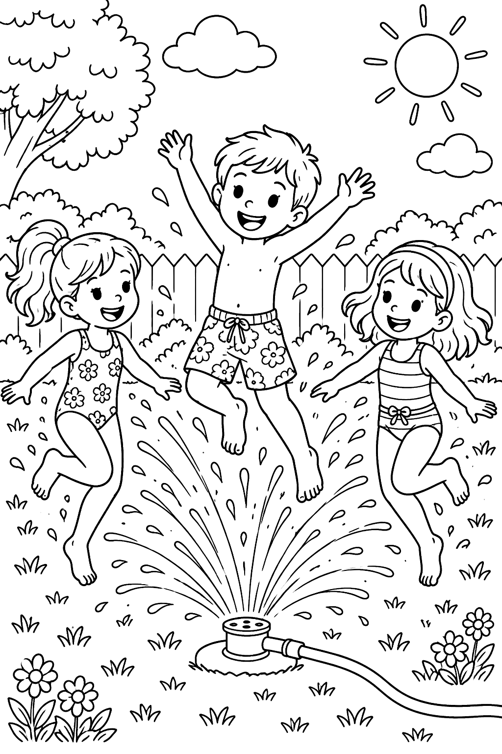 Sprinkler Fun coloring page