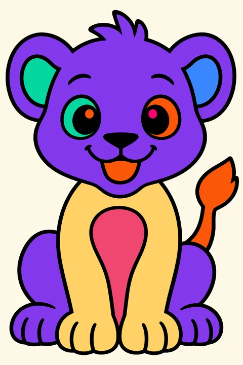 Lion cub coloring page
