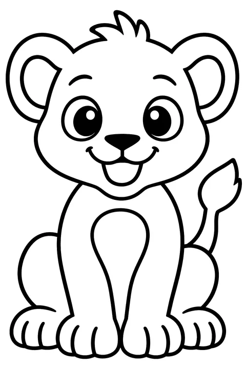 Lion cub coloring page