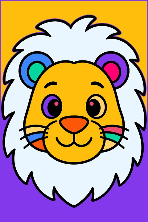 Lion face with a mane coloring page