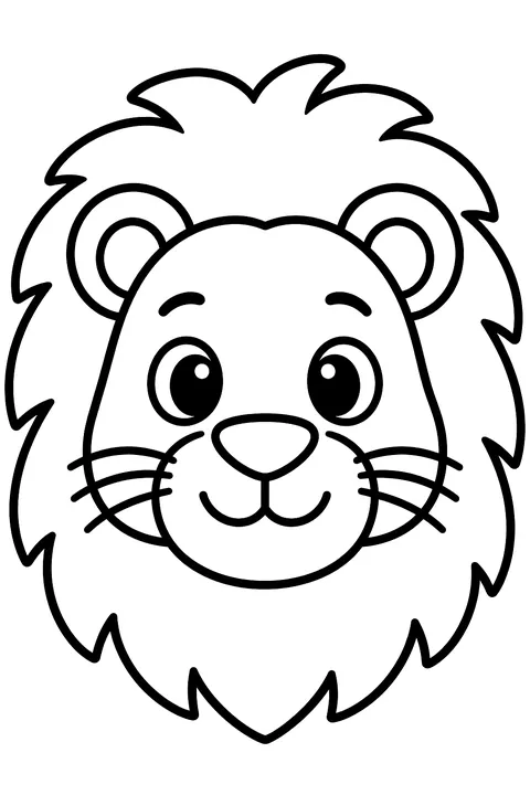 Lion face with a mane coloring page