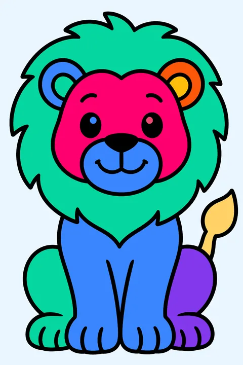 Sitting lion coloring page