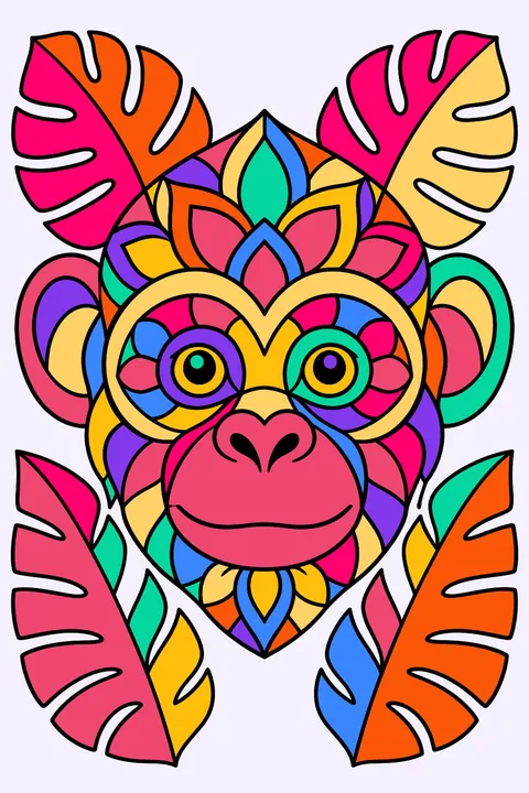 Mandala Monkey coloring page