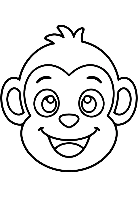 Friendly Monkey Face coloring page