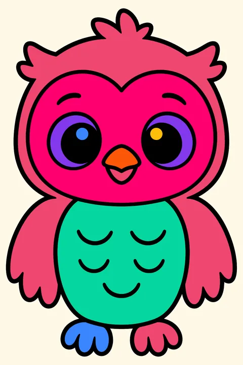 Baby owl coloring page