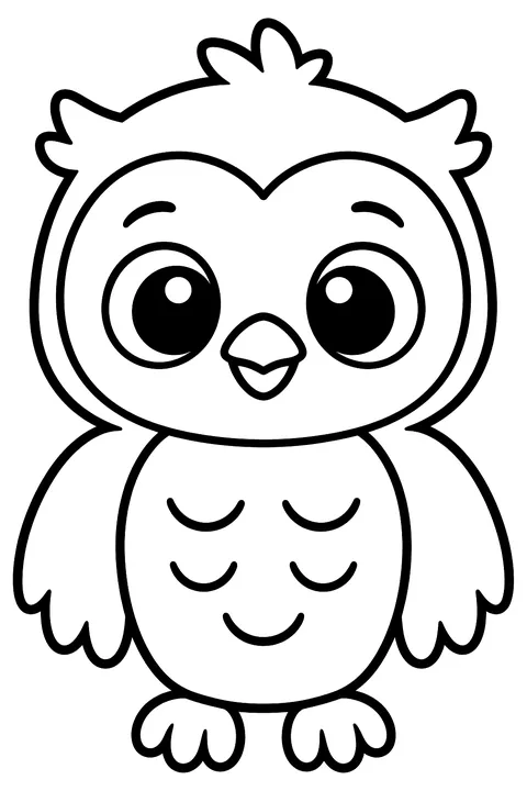 Baby owl coloring page