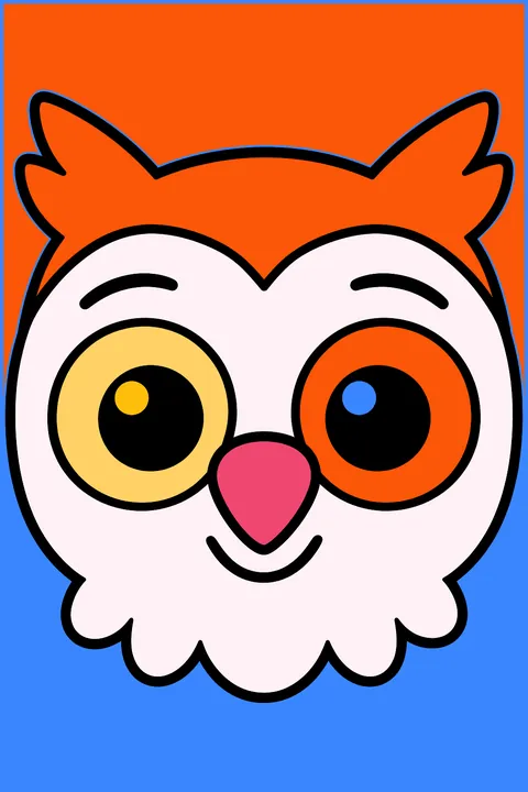 Owl face coloring page