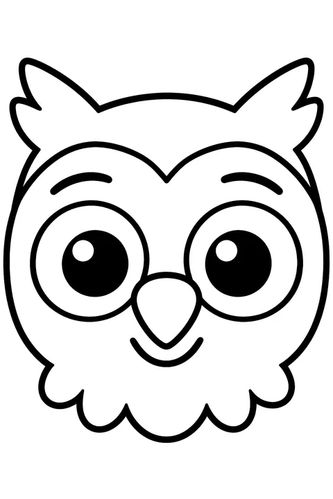 Owl face coloring page