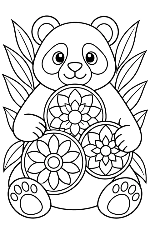 Mandala Panda coloring page