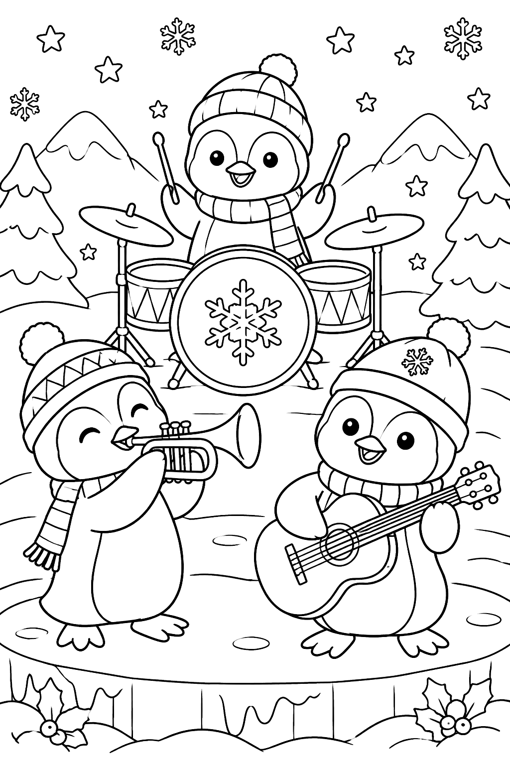 Penguin Band coloring page