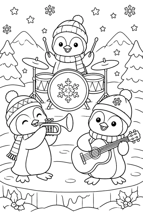 Penguin Band coloring page