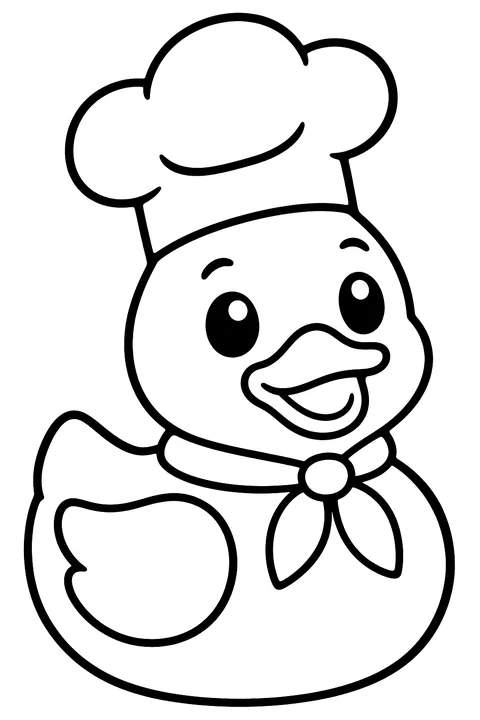 a rubber duck chef coloring page