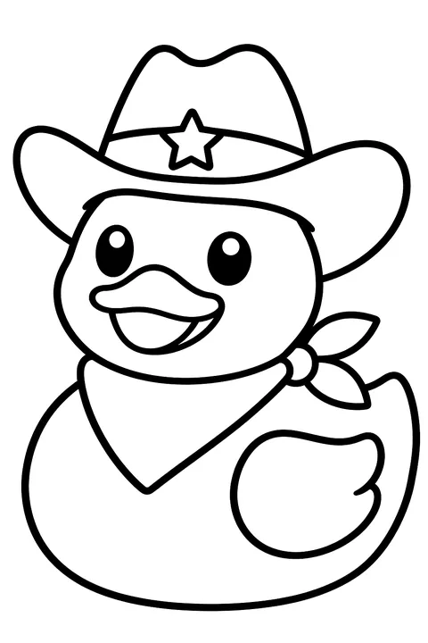 a rubber duck cowboy coloring page