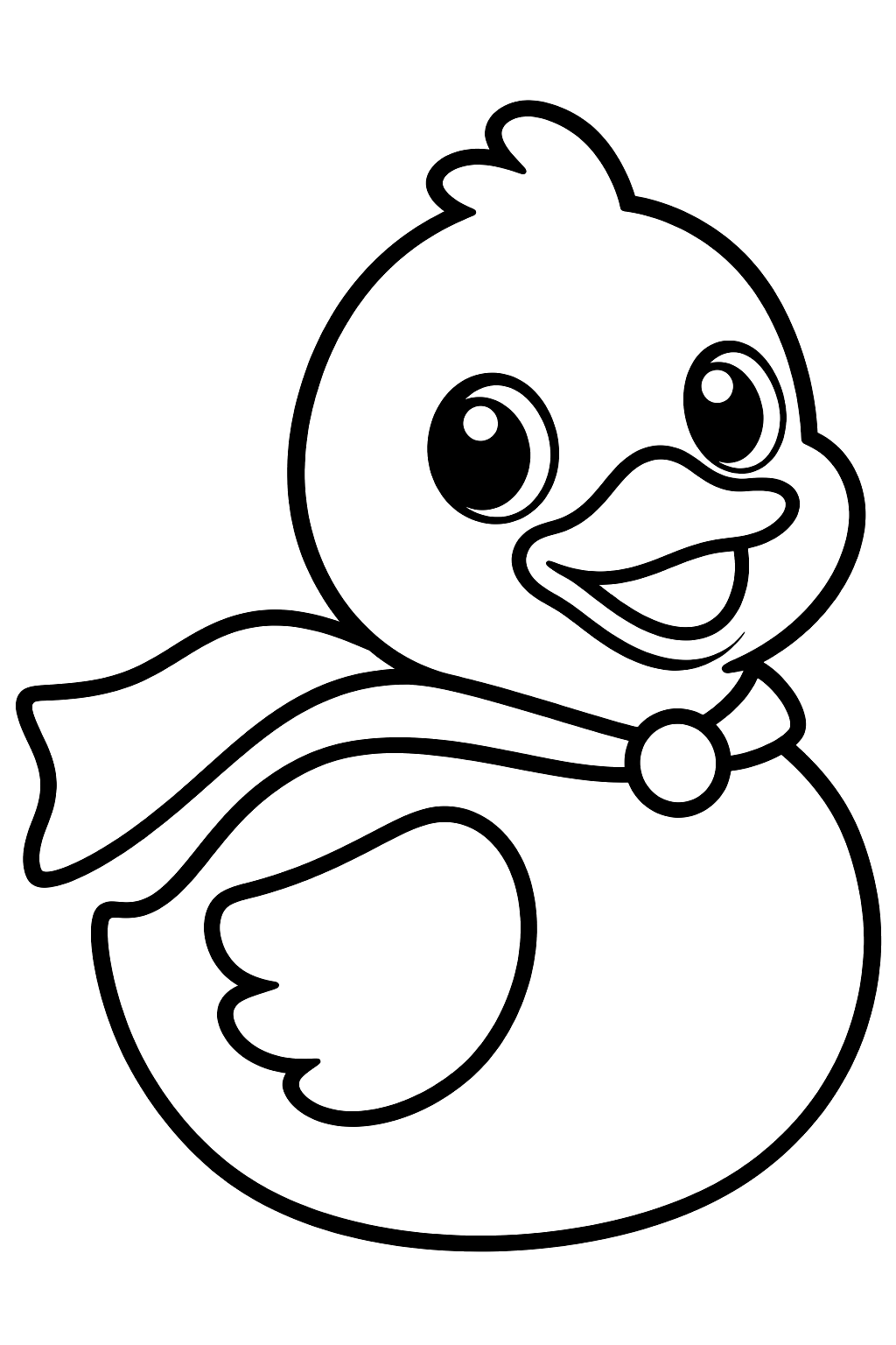 a rubber duck with a cape coloring page