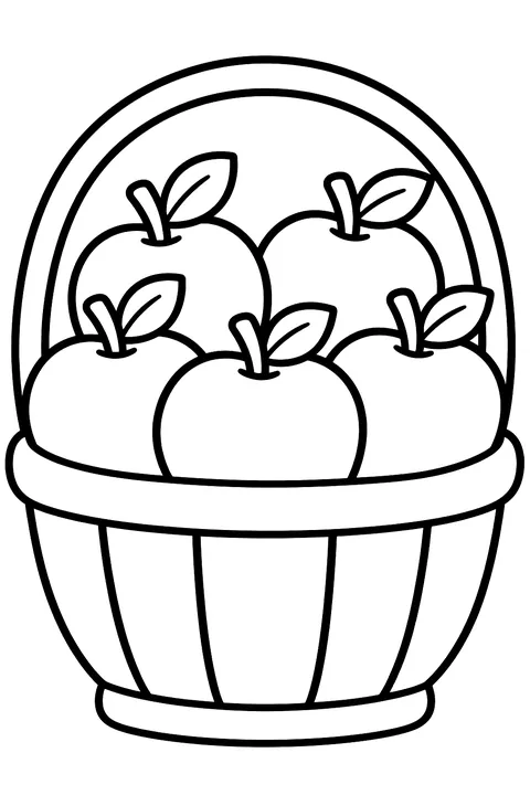A basket of apples coloring page