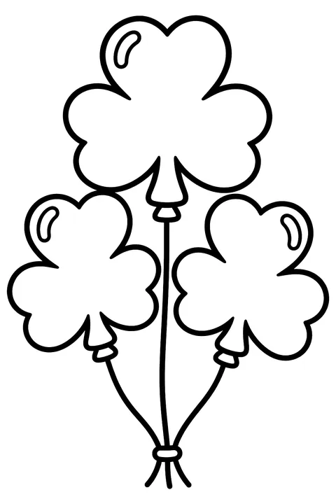 balloons shaped like shamrocks coloring page
