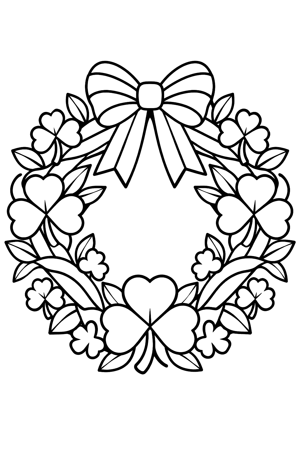 a shamrock wreath coloring page
