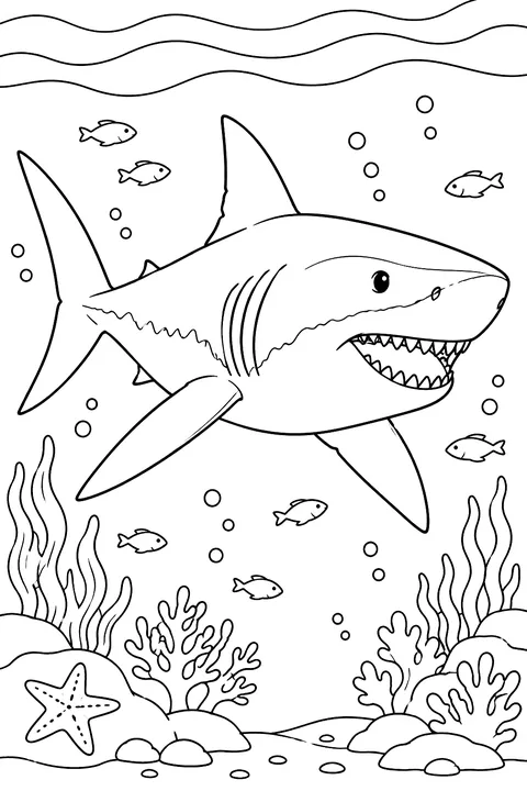 Great White Shark coloring page