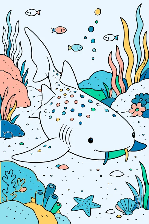 Nurse Shark on the Sea Floor coloring page