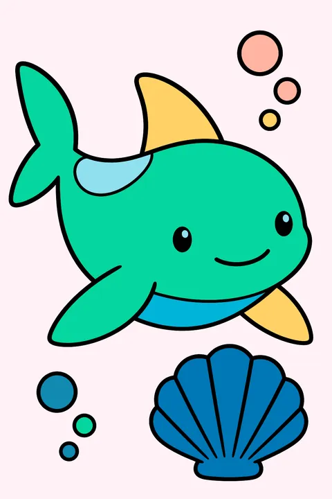 Little Shark Pup coloring page