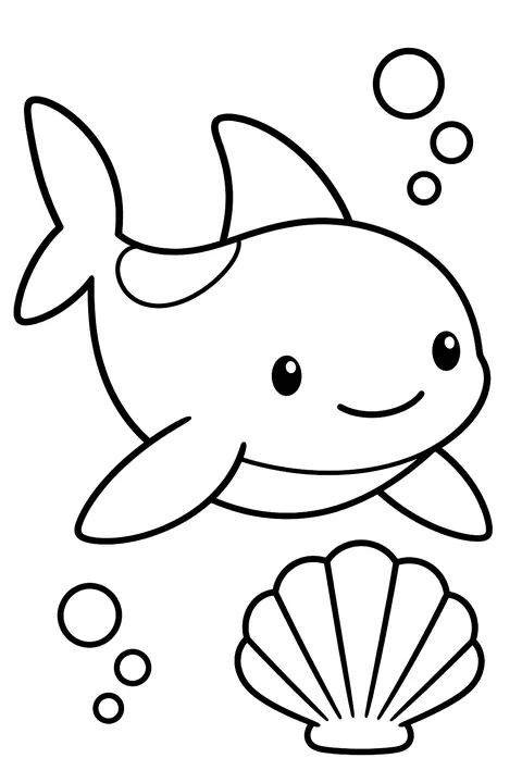 Little Shark Pup coloring page