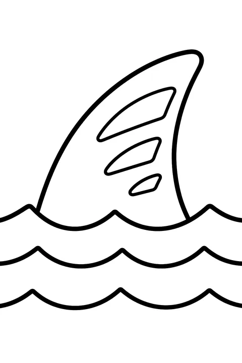 Shark Fin in the Waves coloring page