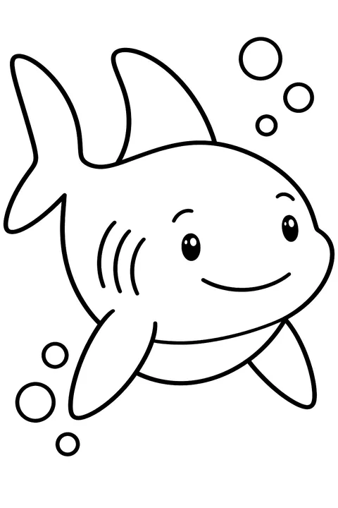 Friendly Shark coloring page