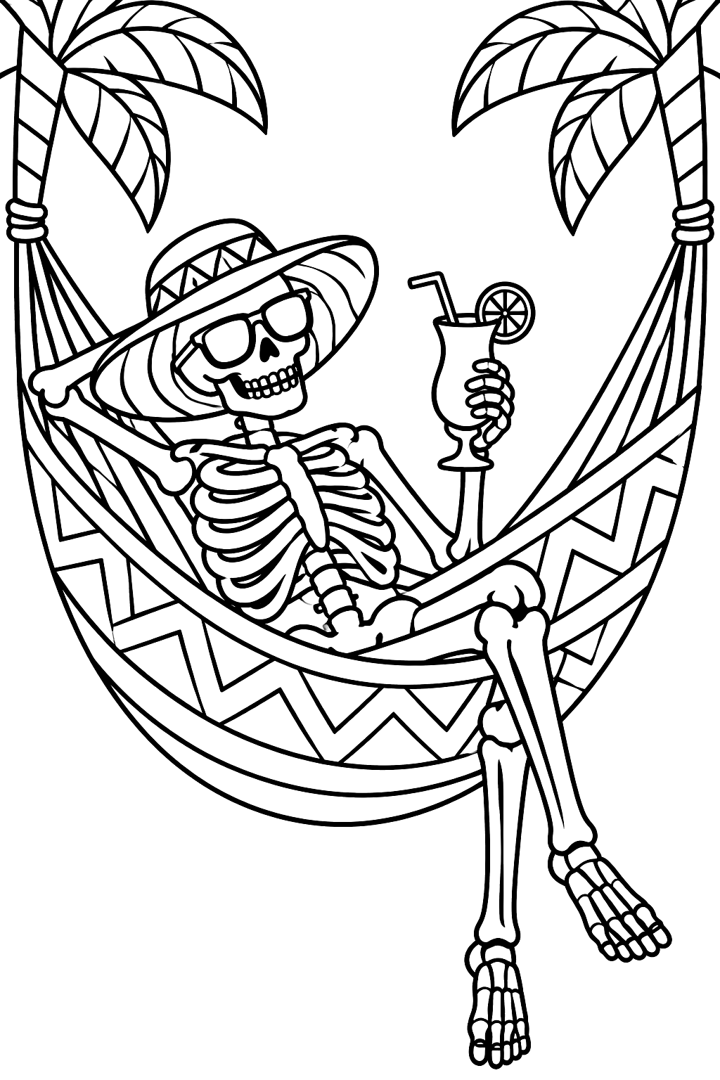 Skeleton coloring page
