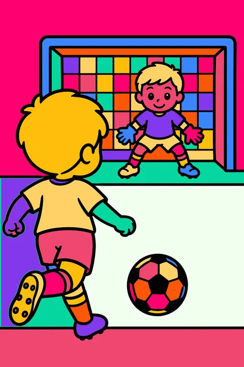 Penalty kick coloring page