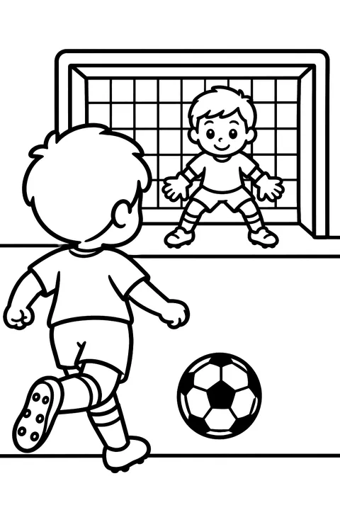 Penalty kick coloring page